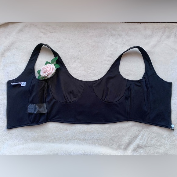 Noisy May Faux Leather Bustier Crop Top - Picture 9 of 10